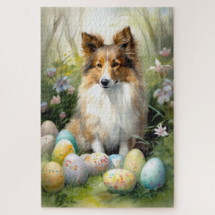 Shetland Sheepdog met paaseieren Vakantie Legpuzzel