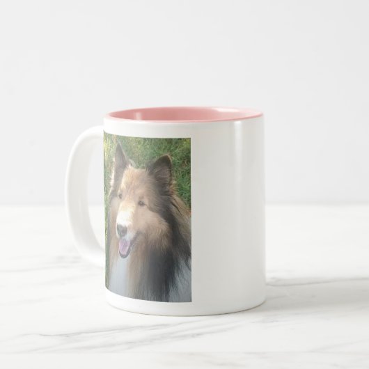 Shetland Sheepdog MUG à deux tons CAFÉ (Devant gauche)