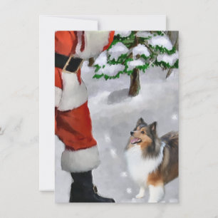 Shetland Sheepdog Ontmoet Kerstmis Kaart