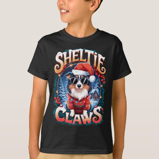 Shetland Sheepdog Owner Costume Sheltie Claws Chri T-shirt (Voorkant)