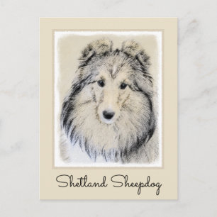 Shetland Sheepdog Painting - Cute Original Dog Art Briefkaart