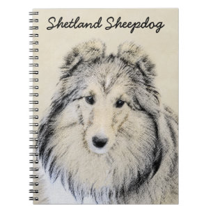 Shetland Sheepdog Painting - Cute Original Dog Art Notitieboek