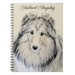 Shetland Sheepdog Painting - Cute Original Dog Art Notitieboek