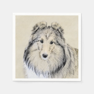 Shetland Sheepdog Painting - Cute Original Dog Art Servet