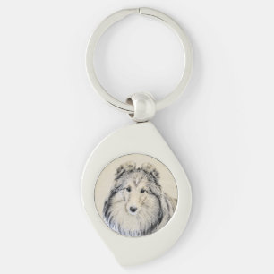 Shetland Sheepdog Painting - Cute Original Dog Art Sleutelhanger
