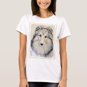 Shetland Sheepdog Painting - Cute Original Dog Art T-shirt