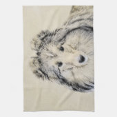 Shetland Sheepdog Painting - Cute Original Dog Art Theedoek (Verticaal)