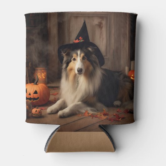 Shetland Sheepdog pompoenen Halloween eng Blikjeskoeler (Voorkant)