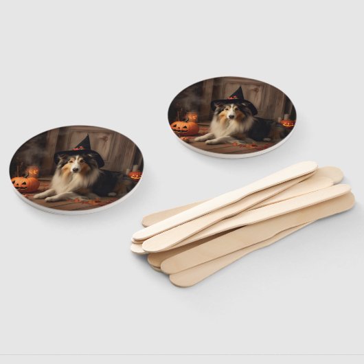 Shetland Sheepdog pompoenen Halloween eng Handwaaier (Niet-gemonteerd)