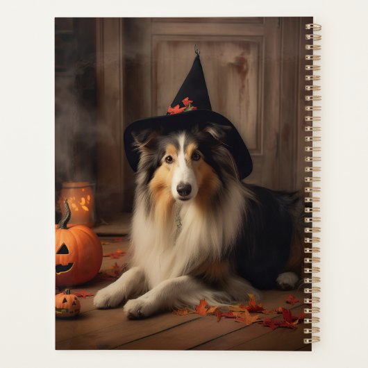 Shetland Sheepdog pompoenen Halloween eng Planner (Achterkant)