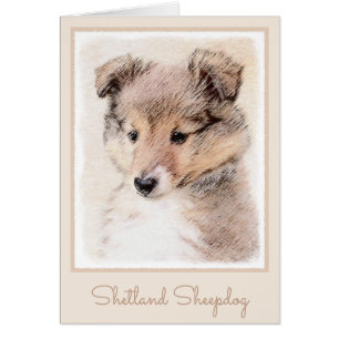 Shetland Sheepdog Puppy Pap Painting Original Dog