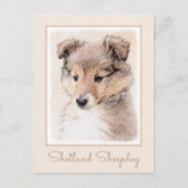 Shetland Sheepdog Puppy Pap Painting Original Dog  Briefkaart (Voorkant)