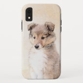 Shetland Sheepdog Puppy Pap Painting Original Dog  Case-Mate iPhone Case (Achterkant)