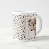 Shetland Sheepdog Puppy Pap Painting Original Dog  Extra Grote Beker (Voorkant rechts)