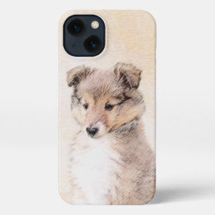 Shetland Sheepdog Puppy Pap Painting Original Dog  iPhone 13 Hoesje