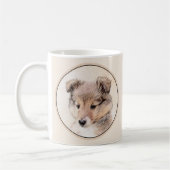 Shetland Sheepdog Puppy Pap Painting Original Dog Koffiemok (Links)