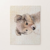 Shetland Sheepdog Puppy Pap Painting Original Dog  Legpuzzel (Verticaal)