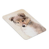 Shetland Sheepdog Puppy Pap Painting Original Dog  Magneet (Rechterzijde)