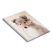 Shetland Sheepdog Puppy Pap Painting Original Dog Notitieboek (Rechterzijde)