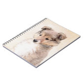 Shetland Sheepdog Puppy Pap Painting Original Dog Notitieboek (Linkerzijde)