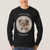 Shetland Sheepdog Puppy Pap Painting Original Dog  T-shirt (Voorkant)