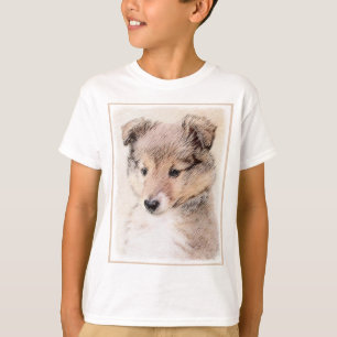 Shetland Sheepdog Puppy Pap Painting Original Dog T-shirt