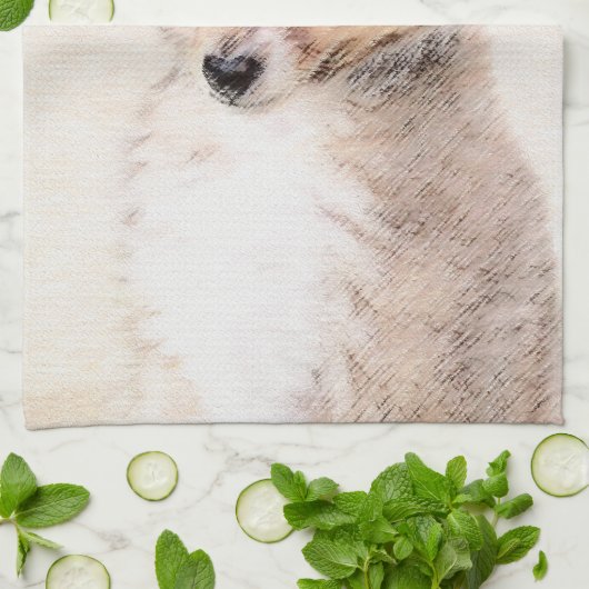 Shetland Sheepdog Puppy Pap Painting Original Dog  Theedoek (Gevouwen)