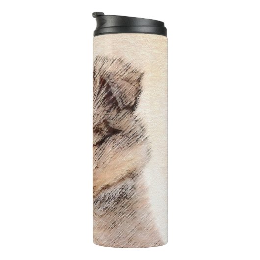 Shetland Sheepdog Puppy Pap Painting Original Dog  Thermosbeker (Geroteerd rechts)