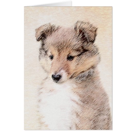 Shetland Sheepdog Puppy Peinture Chien original ar (Devant)