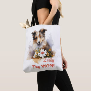Shetland Sheepdog Puppy Pet Waterverf Flower Draagtas