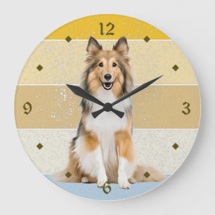 Shetland Sheepdog Retro Sunset Horloge