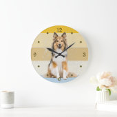 Shetland Sheepdog Retro Sunset Horloge (Maison)