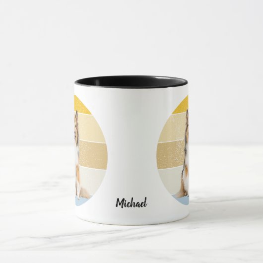 Shetland Sheepdog Retro Sunset Mok (Midden)