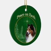 Shetland Sheepdog (sable) Vrede Keramisch Ornament (Rechts)
