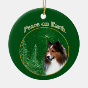 Shetland Sheepdog (sable) Vrede Keramisch Ornament