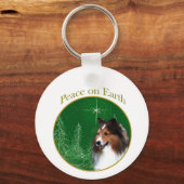 Shetland Sheepdog (sable) Vrede Sleutelhanger (Achterkant)