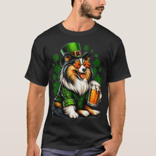 Shetland Sheepdog Saint Paddys dag outfit voor de  T-shirt