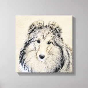 Shetland Sheepdog Schilderij - Mooie Originele Hon Canvas Afdruk