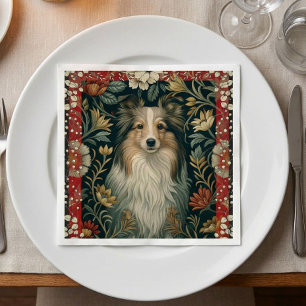 Shetland Sheepdog Sheltie Cottagecore Vintage Servet