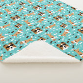 Shetland Sheepdog Sheltie Dog Pattern Sherpa Blank Deken (3/4)