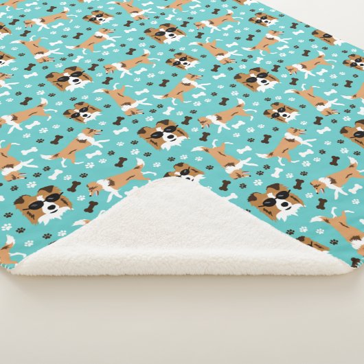 Shetland Sheepdog Sheltie Dog Pattern Sherpa Blank Sherpa Deken (3/4)