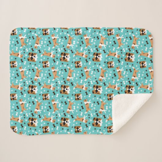 Shetland Sheepdog Sheltie Dog Pattern Sherpa Blank Sherpa Deken (Voorkant (horizontaal))