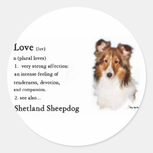 Shetland Sheepdog Sheltie Gifts Ronde Sticker