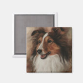 Shetland Sheepdog Sheltie glimlachen Magneet (Voorkant / Achterkant)