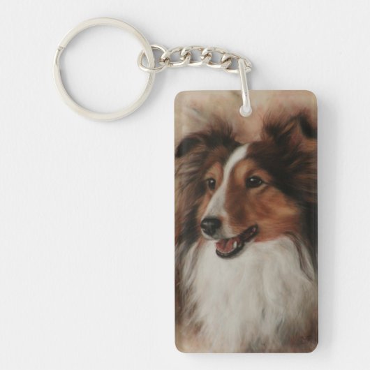 Shetland Sheepdog Sheltie glimlachen Sleutelhanger (Voorkant)