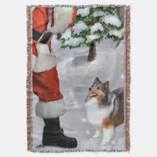 Shetland Sheepdog Sheltie Kerstmis Deken (Voorkant Verticaal)