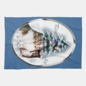 Shetland Sheepdog Sheltie Kerstmis Theedoek (Horizontaal)