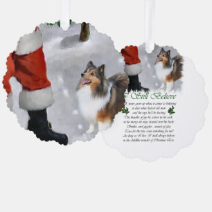 Shetland Sheepdog Sheltie met kerstcadeaus Ornament Kaart