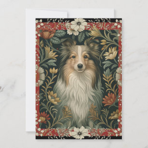 Shetland Sheepdog Sheltie Tuin Tapijt Nodigt Uit Bedankkaart