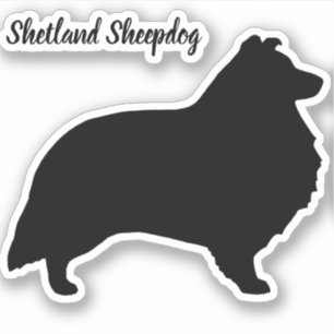Shetland Sheepdog Silhouet Dog Vinyl Sticker
